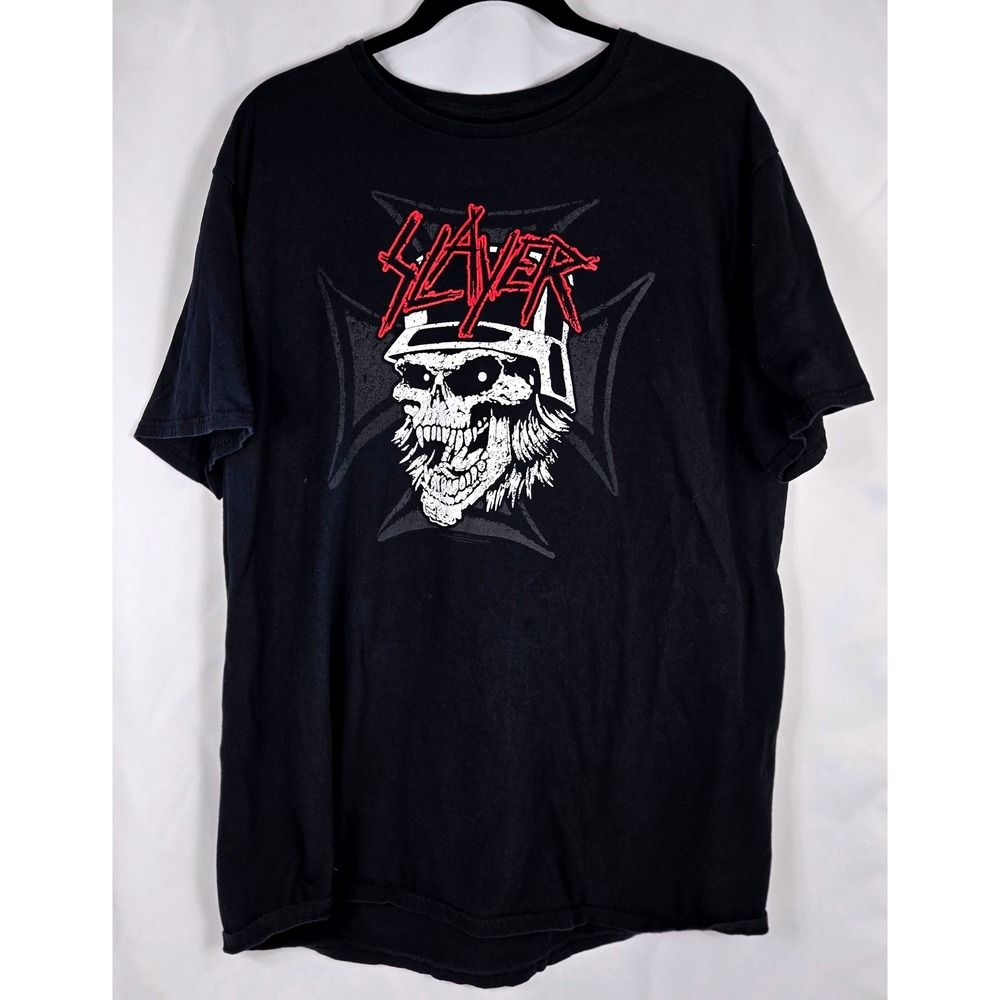 Slayer Graphic T-Shirt Skull Iron Cross Band Tee XXL Metal Iron Cross 90s Thrash